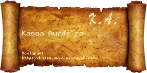 Kassa Auróra névjegykártya